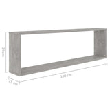 NNEVL Wall Cube Shelves 2 pcs Concrete Grey 100x15x30 cm Chipboard