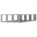 NNEVL Wall Cube Shelves 4 pcs Concrete Grey 100x15x30 cm Chipboard