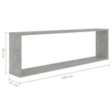 NNEVL Wall Cube Shelves 4 pcs Concrete Grey 100x15x30 cm Chipboard