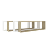 NNEVL Wall Cube Shelves 4 pcs White&Sonoma Oak 100x15x30 cm Chipboard