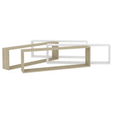 NNEVL Wall Cube Shelves 4 pcs White&Sonoma Oak 100x15x30 cm Chipboard