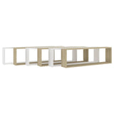 NNEVL Wall Cube Shelves 6 pcs White&Sonoma Oak 100x15x30 cm Chipboard