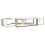 NNEVL Wall Cube Shelves 6 pcs White&Sonoma Oak 100x15x30 cm Chipboard