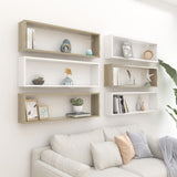 NNEVL Wall Cube Shelves 6 pcs White&Sonoma Oak 100x15x30 cm Chipboard