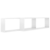 NNEVL Wall Cube Shelves 2 pcs High Gloss White 100x15x30 cm Chipboard