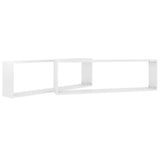 NNEVL Wall Cube Shelves 2 pcs High Gloss White 100x15x30 cm Chipboard