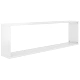 NNEVL Wall Cube Shelves 2 pcs High Gloss White 100x15x30 cm Chipboard