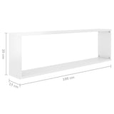 NNEVL Wall Cube Shelves 2 pcs High Gloss White 100x15x30 cm Chipboard