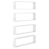 NNEVL Wall Cube Shelves 4 pcs High Gloss White 100x15x30 cm Chipboard