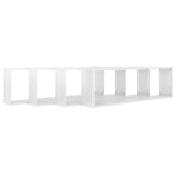 NNEVL Wall Cube Shelves 4 pcs High Gloss White 100x15x30 cm Chipboard