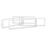 NNEVL Wall Cube Shelves 4 pcs High Gloss White 100x15x30 cm Chipboard