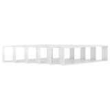 NNEVL Wall Cube Shelves 6 pcs High Gloss White 100x15x30 cm Chipboard