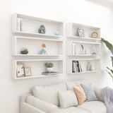 NNEVL Wall Cube Shelves 6 pcs High Gloss White 100x15x30 cm Chipboard