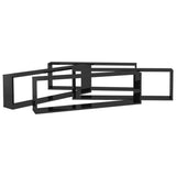 NNEVL Wall Cube Shelves 4 pcs High Gloss Black 100x15x30 cm Chipboard