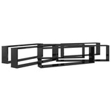 NNEVL Wall Cube Shelves 6 pcs High Gloss Black 100x15x30 cm Chipboard