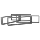 NNEVL Wall Cube Shelves 4 pcs High Gloss Grey 100x15x30 cm Chipboard