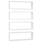 NNEVL Wall Cube Shelves 4 pcs White 80x15x26.5 cm Chipboard