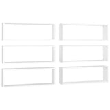 NNEVL Wall Cube Shelves 6 pcs White 80x15x26.5 cm Chipboard