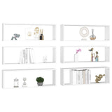 NNEVL Wall Cube Shelves 6 pcs White 80x15x26.5 cm Chipboard