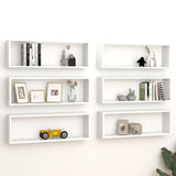 NNEVL Wall Cube Shelves 6 pcs White 80x15x26.5 cm Chipboard