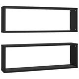NNEVL Wall Cube Shelves 2 pcs Black 80x15x26.5 cm Chipboard