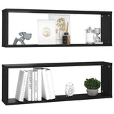 NNEVL Wall Cube Shelves 2 pcs Black 80x15x26.5 cm Chipboard
