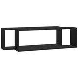 NNEVL Wall Cube Shelves 2 pcs Black 80x15x26.5 cm Chipboard