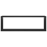 NNEVL Wall Cube Shelves 2 pcs Black 80x15x26.5 cm Chipboard
