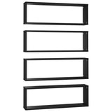 NNEVL Wall Cube Shelves 4 pcs Black 80x15x26.5 cm Chipboard