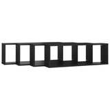 NNEVL Wall Cube Shelves 4 pcs Black 80x15x26.5 cm Chipboard
