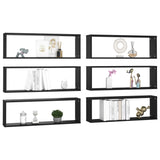 NNEVL Wall Cube Shelves 6 pcs Black 80x15x26.5 cm Chipboard