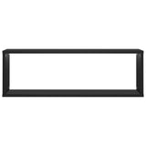 NNEVL Wall Cube Shelves 6 pcs Black 80x15x26.5 cm Chipboard