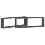 NNEVL Wall Cube Shelves 2 pcs Grey 80x15x26.5 cm Chipboard