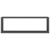NNEVL Wall Cube Shelves 4 pcs Grey 80x15x26.5 cm Chipboard