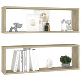 NNEVL Wall Cube Shelves 2 pcs Sonoma Oak 80x15x26.5 cm Chipboard