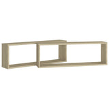 NNEVL Wall Cube Shelves 2 pcs Sonoma Oak 80x15x26.5 cm Chipboard