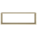 NNEVL Wall Cube Shelves 2 pcs Sonoma Oak 80x15x26.5 cm Chipboard