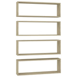 NNEVL Wall Cube Shelves 4 pcs Sonoma Oak 80x15x26.5 cm Chipboard