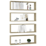 NNEVL Wall Cube Shelves 4 pcs Sonoma Oak 80x15x26.5 cm Chipboard
