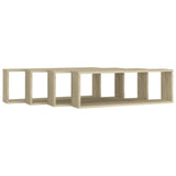 NNEVL Wall Cube Shelves 4 pcs Sonoma Oak 80x15x26.5 cm Chipboard