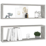 NNEVL Wall Cube Shelves 2 pcs Concrete Grey 80x15x26.5 cm Chipboard