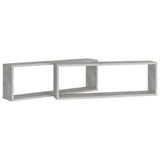NNEVL Wall Cube Shelves 2 pcs Concrete Grey 80x15x26.5 cm Chipboard