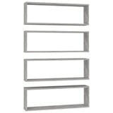 NNEVL Wall Cube Shelves 4 pcs Concrete Grey 80x15x26.5 cm Chipboard