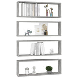 NNEVL Wall Cube Shelves 4 pcs Concrete Grey 80x15x26.5 cm Chipboard