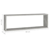 NNEVL Wall Cube Shelves 4 pcs Concrete Grey 80x15x26.5 cm Chipboard
