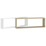 NNEVL Wall Cube Shelves 2 pcs White&Sonoma Oak 80x15x26.5 cm Chipboard