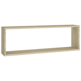 NNEVL Wall Cube Shelves 2 pcs White&Sonoma Oak 80x15x26.5 cm Chipboard
