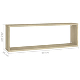NNEVL Wall Cube Shelves 2 pcs White&Sonoma Oak 80x15x26.5 cm Chipboard