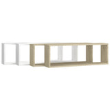 NNEVL Wall Cube Shelves 4 pcs White&Sonoma Oak 80x15x26.5cm Chipboard