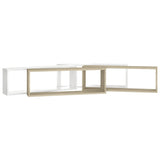 NNEVL Wall Cube Shelves 4 pcs White&Sonoma Oak 80x15x26.5cm Chipboard